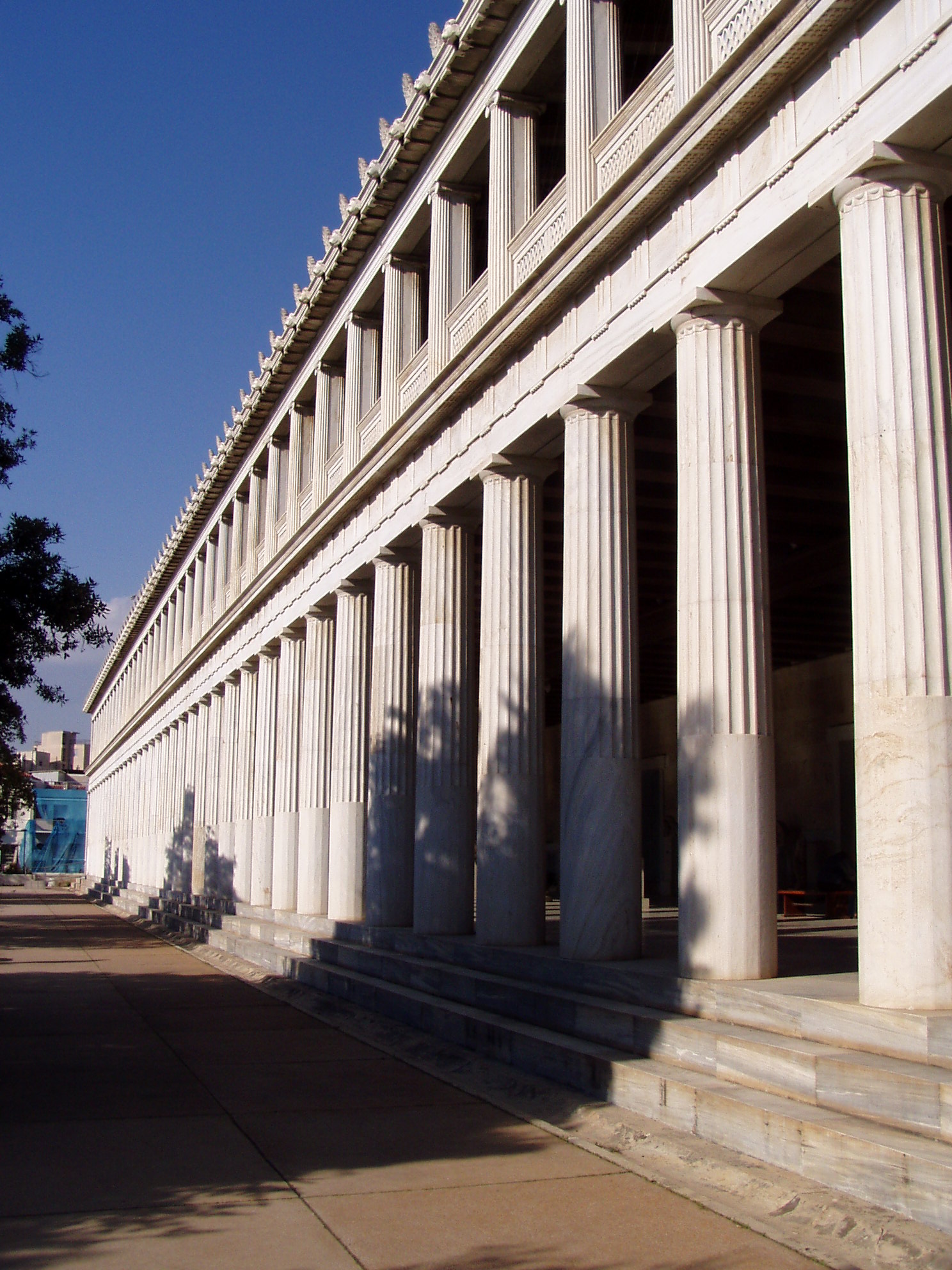 The reconstructed Stoa of Attalos in the Ancient Agora of Athens